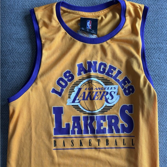 NBA Tops - NBA Los Angeles Lakers Gold and Purple Basketball Tank Top